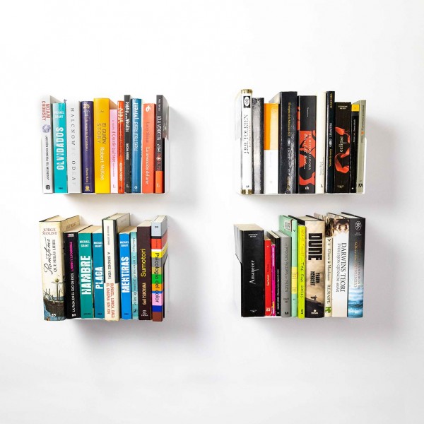 Comprar Estante para libros - Pequeño estante invisible 12 x 12 cm - Blanco  - Juego de 6