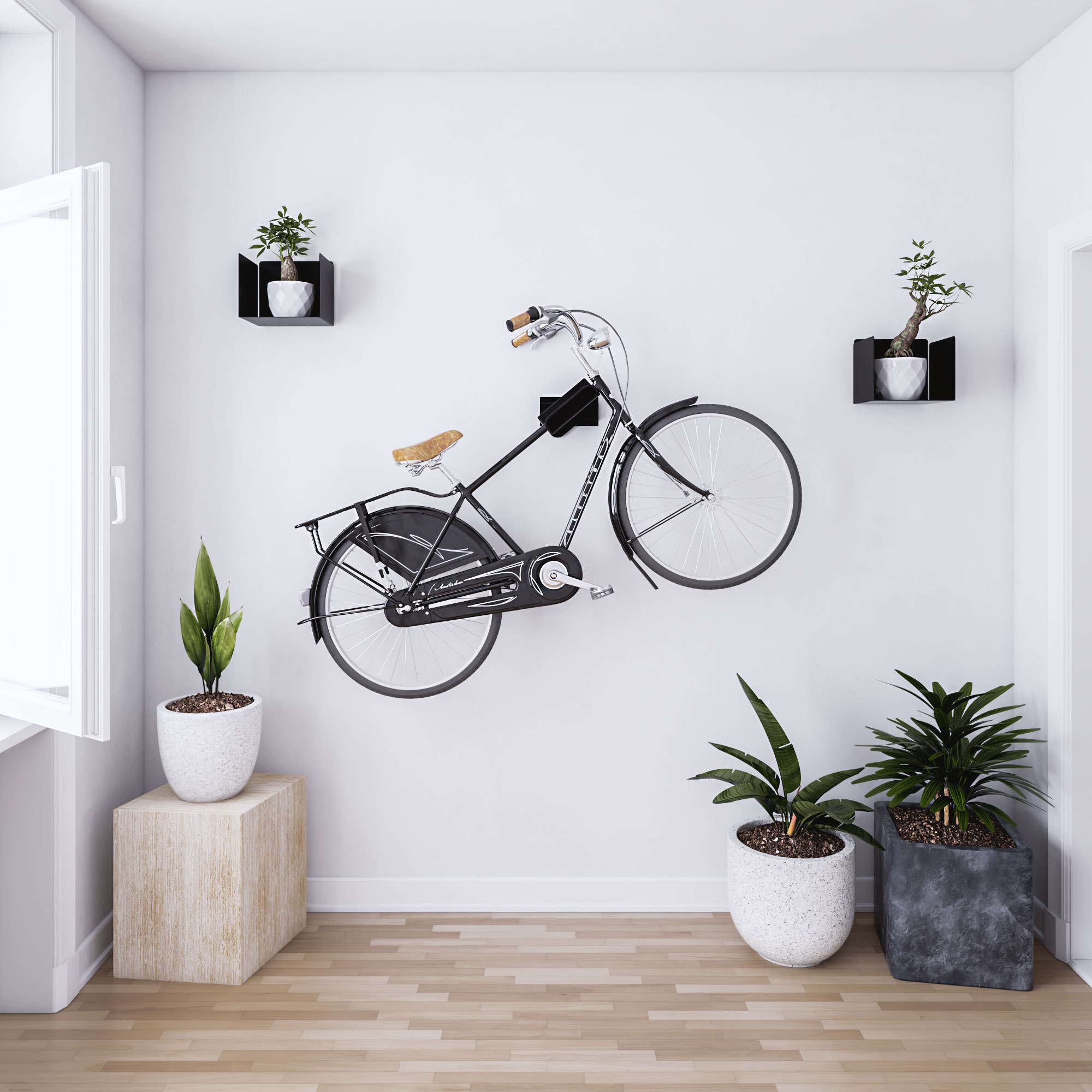 Soporte para bicicletas. Adorna la pared de tu casa con ella.